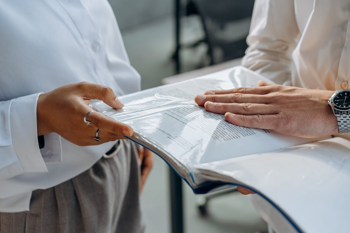 Transaction information handed between business teams